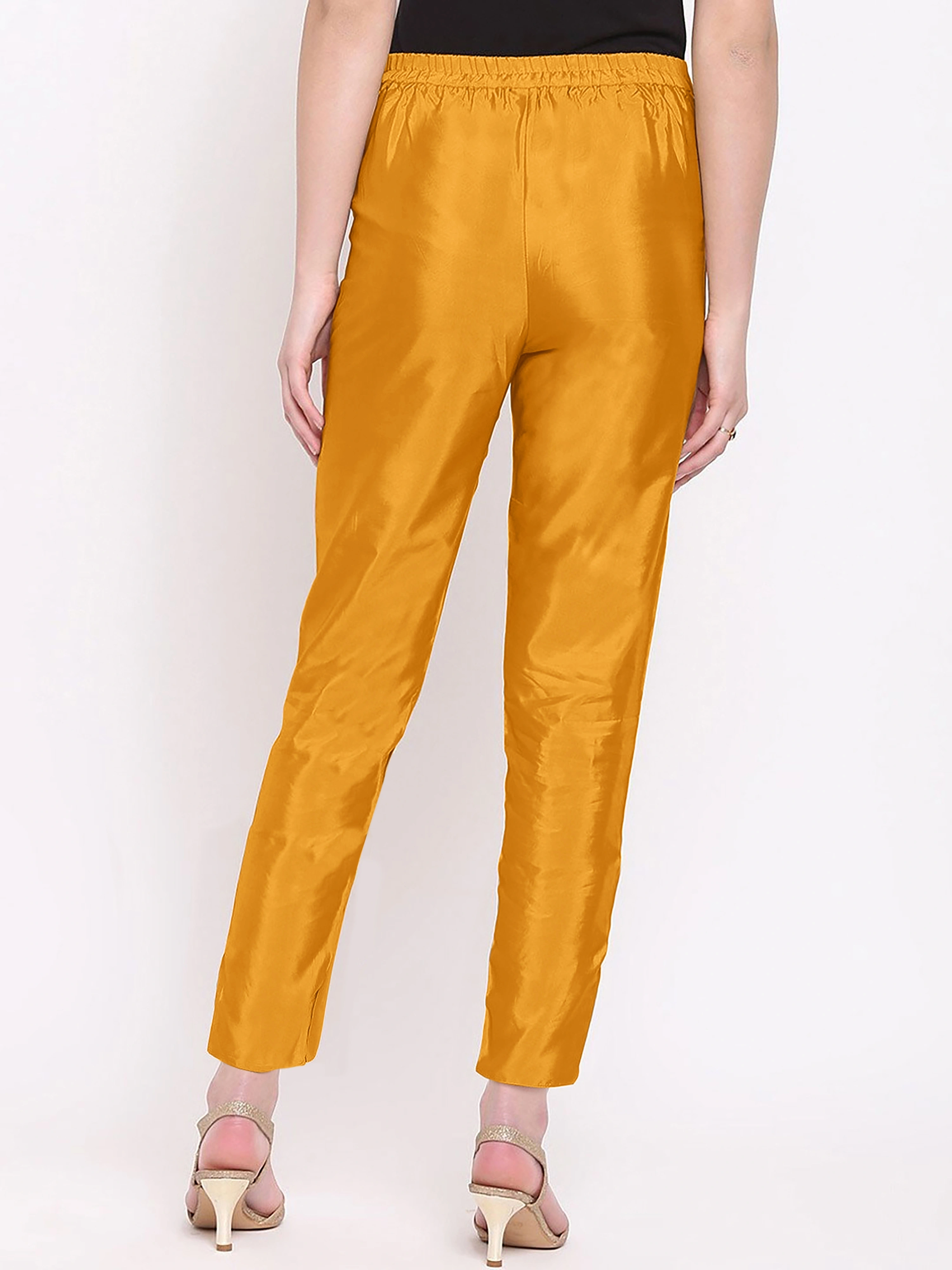 Tulip Silk Pant-32 (L)-Yellow-2