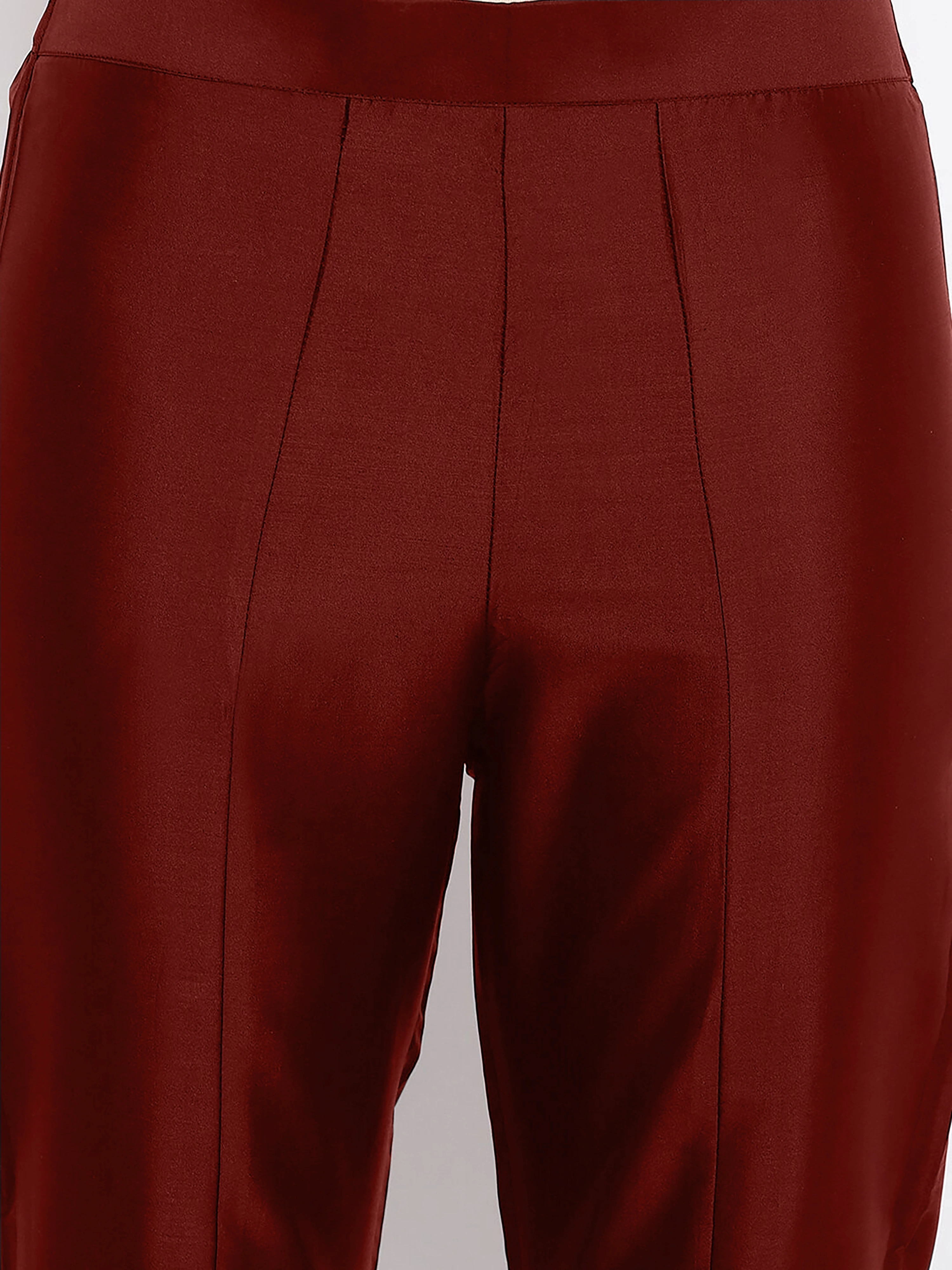 Tulip Silk Pant-34 (XL)-Maroon-3