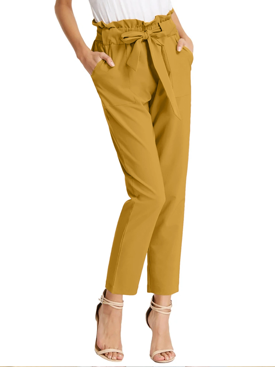 Tie Knot Pant-Yellow-30-32 (L)-1