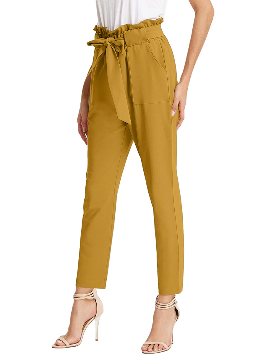 Tie Knot Pant-Yellow-30-32 (L)-2