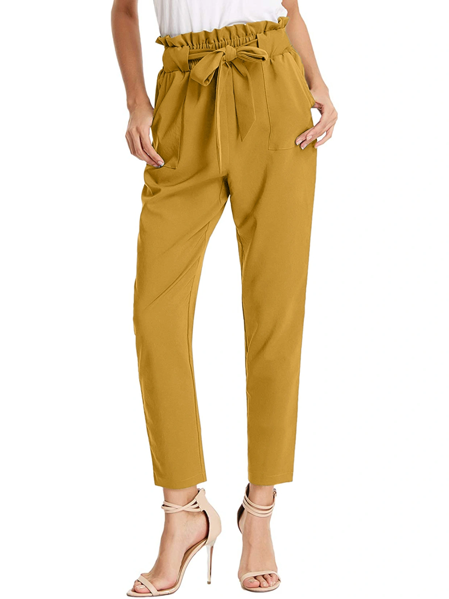 Tie Knot Pant-Yellow-30-32 (L)-3