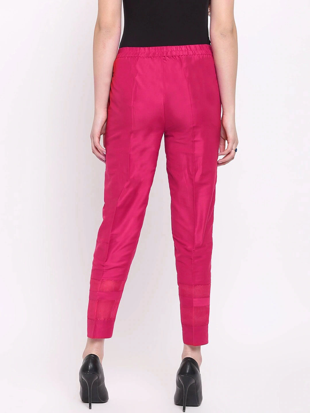 Stripe Silk Pant-Magenta-32 (L)-3