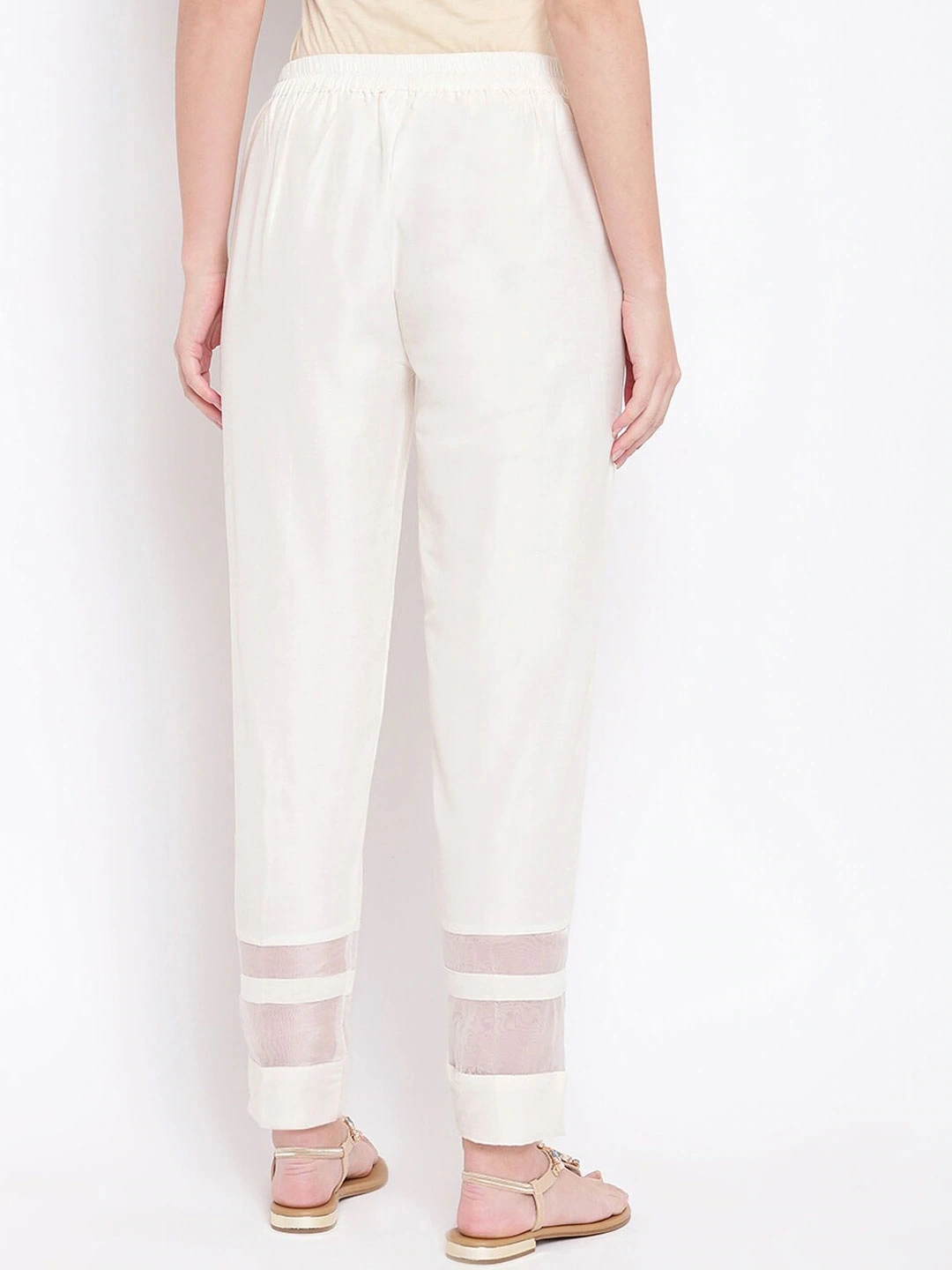 Stripe Silk Pant-White-32 (L)-3