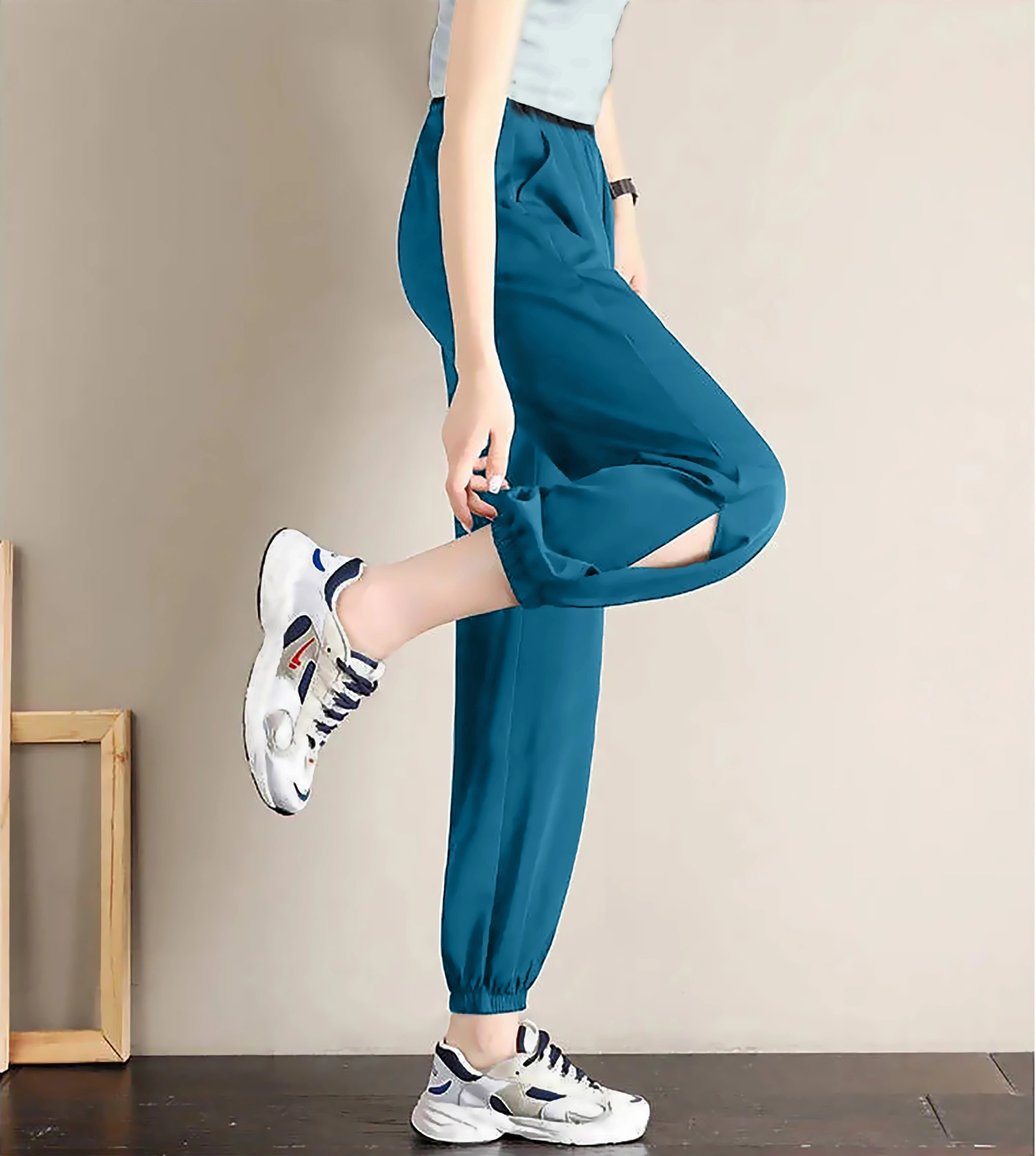 Slit Jogger-Blue-30-32 (XL)-3