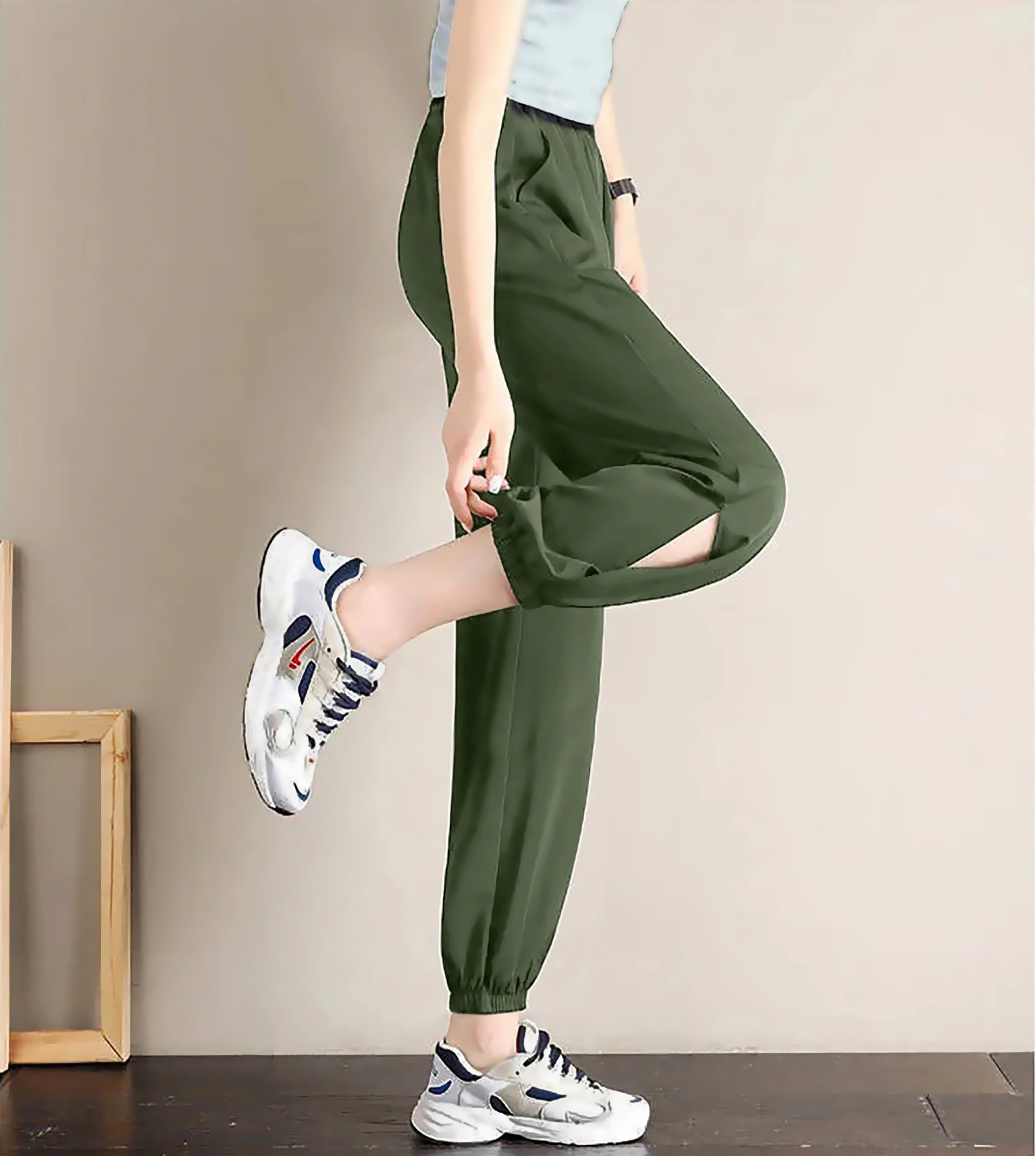 Slit Jogger-30-32 (XL)-Green-3