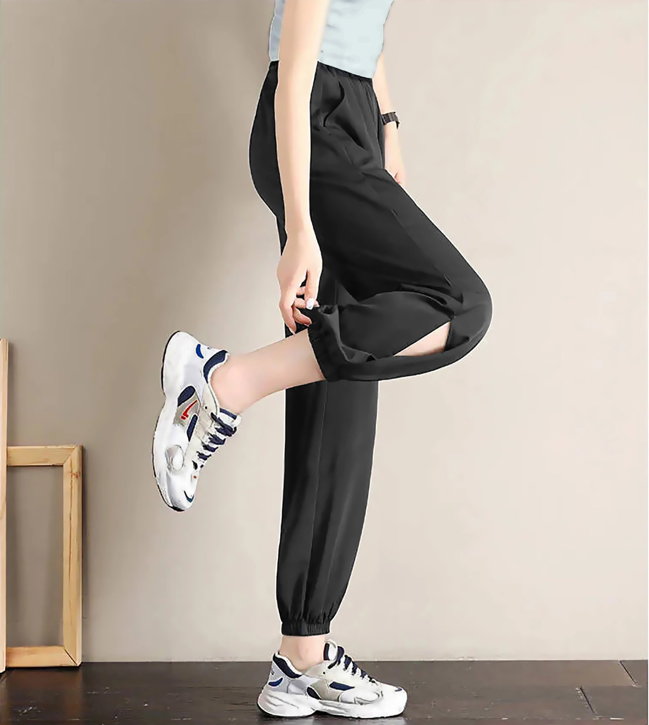 Slit Jogger-30-32 (XL)-Black-3