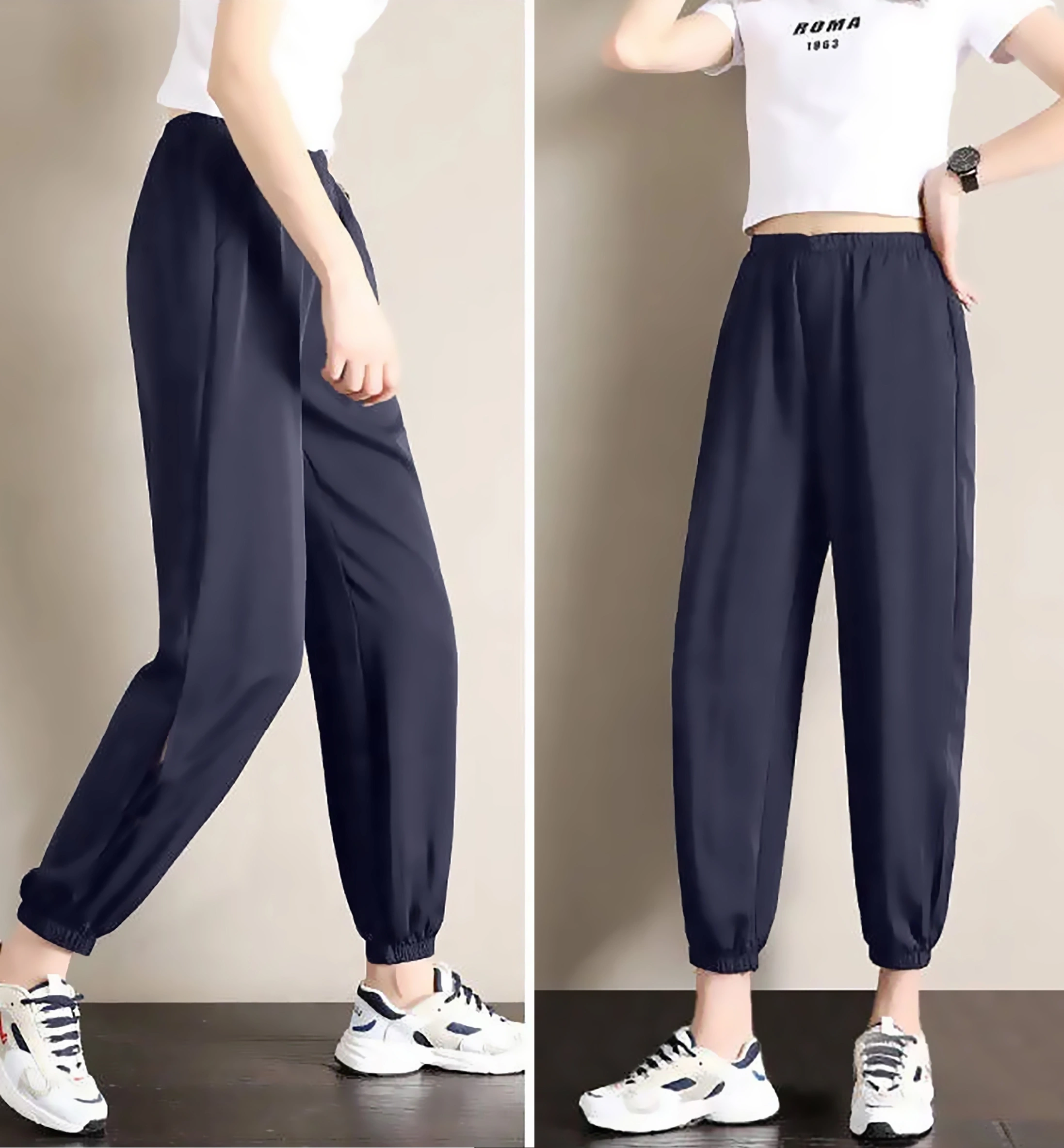 Slit Jogger-30-32 (XL)-Navy-1