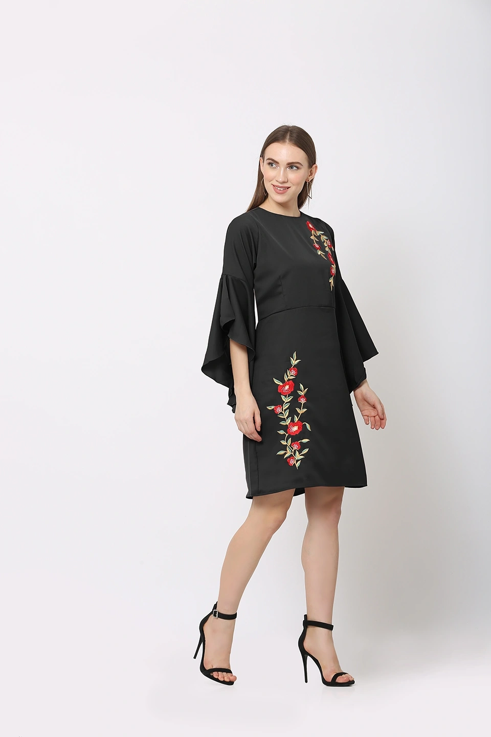 Embroidery Dress-Black-30-32 (XL)-3