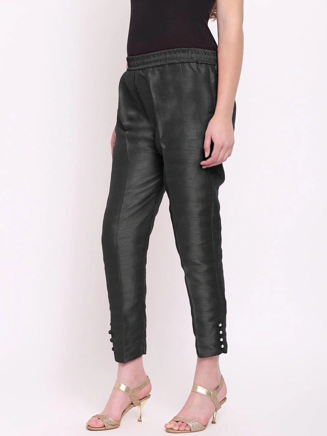 Cotton Silk Pant-30-32 (XL)-Black-1