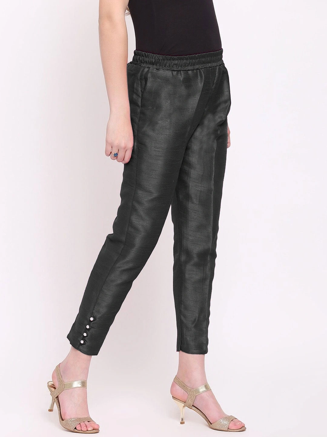 Cotton Silk Pant-30-32 (XL)-Black-2