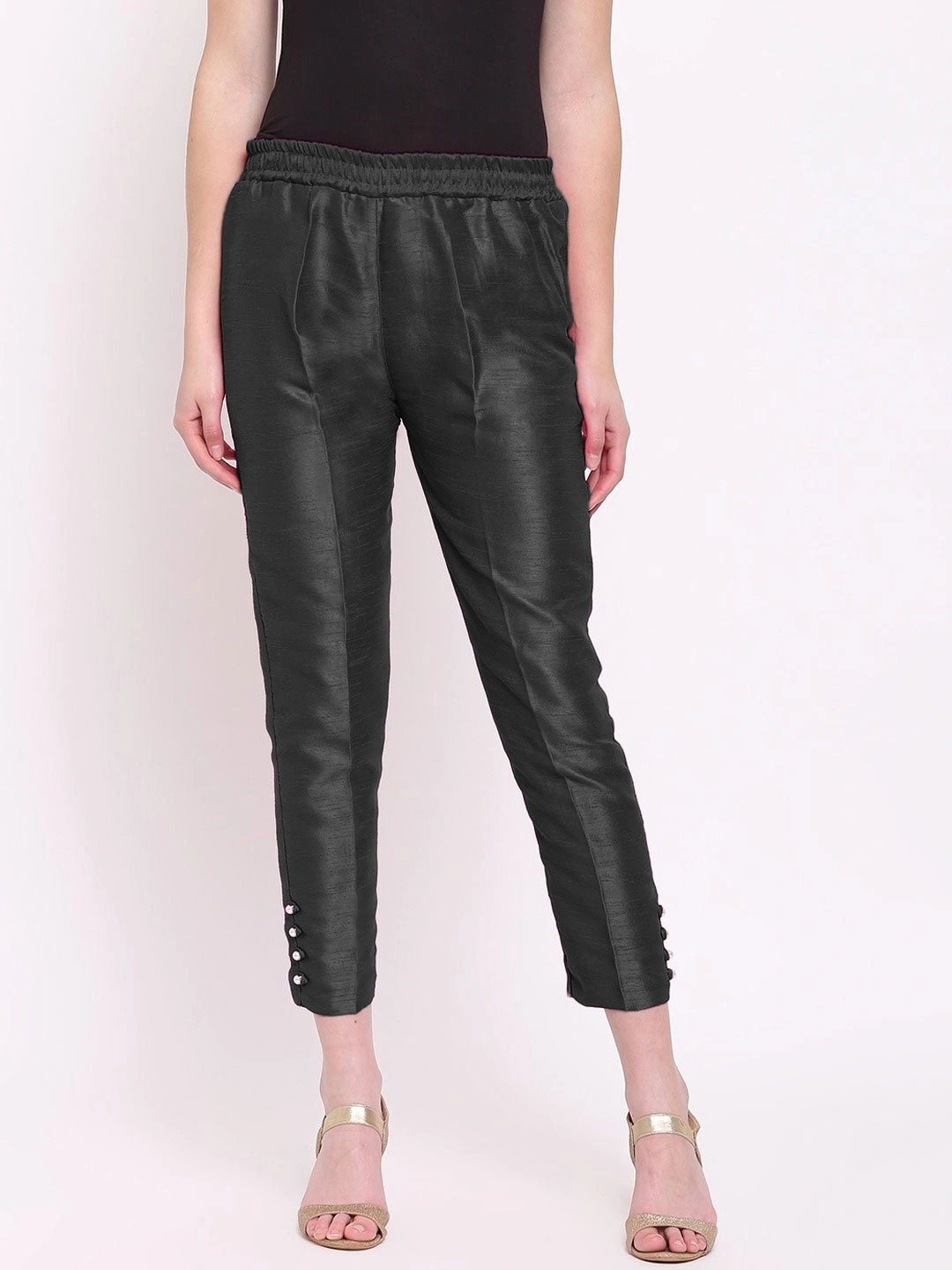 Cotton Silk Pant-30-32 (XL)-Black-3