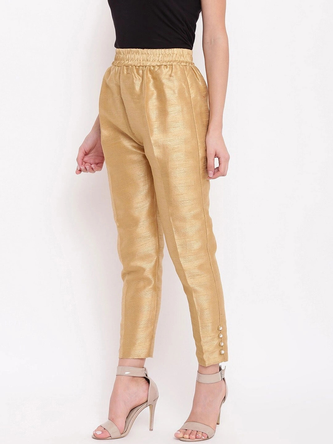 Cotton Silk Pant-Golden-30-32 (XL)-1