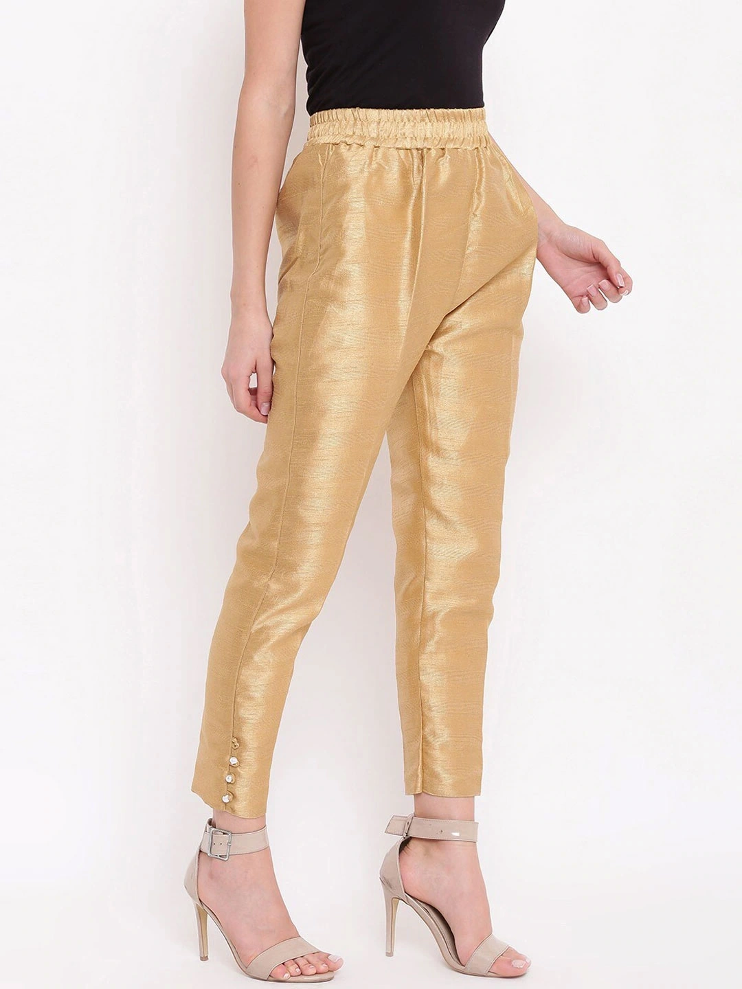 Cotton Silk Pant-Golden-30-32 (XL)-2