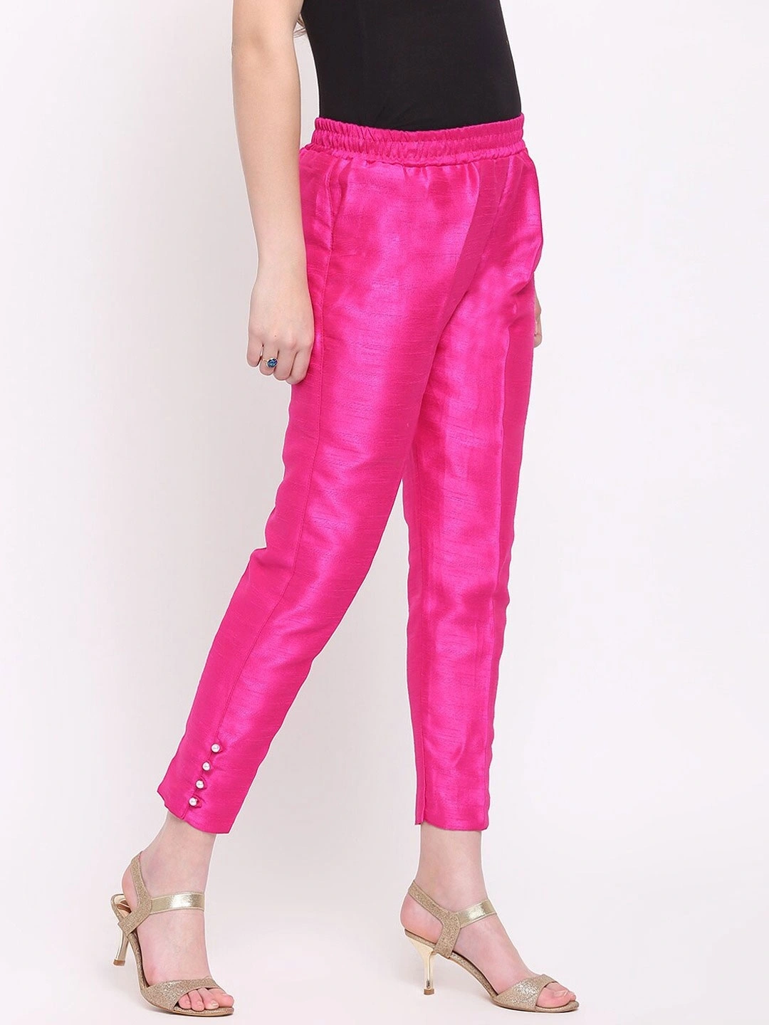 Cotton Silk Pant-Magenta-30-32 (XL)-1