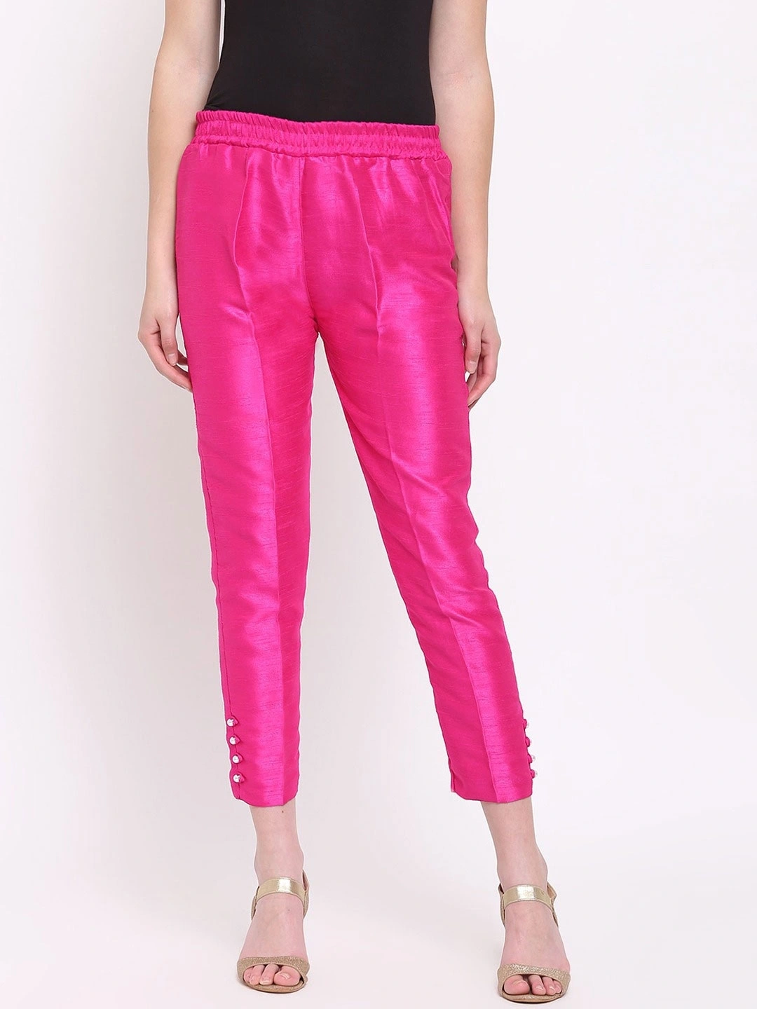 Cotton Silk Pant-Magenta-30-32 (XL)-2