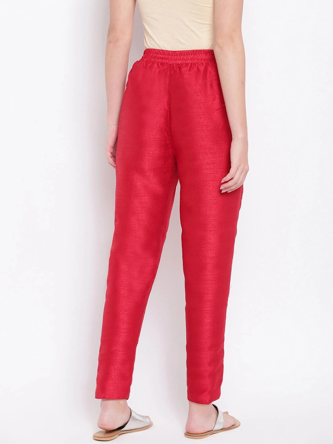 Cotton Silk Pant-Red-30-32 (XL)-3