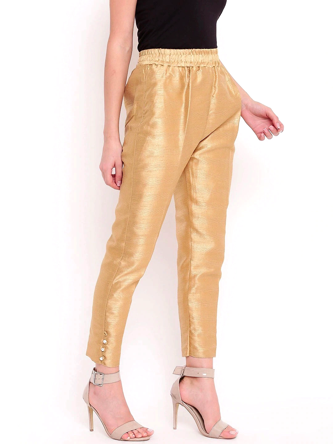 Cotton Silk Pant-Golden-40-42 (4XL)-2