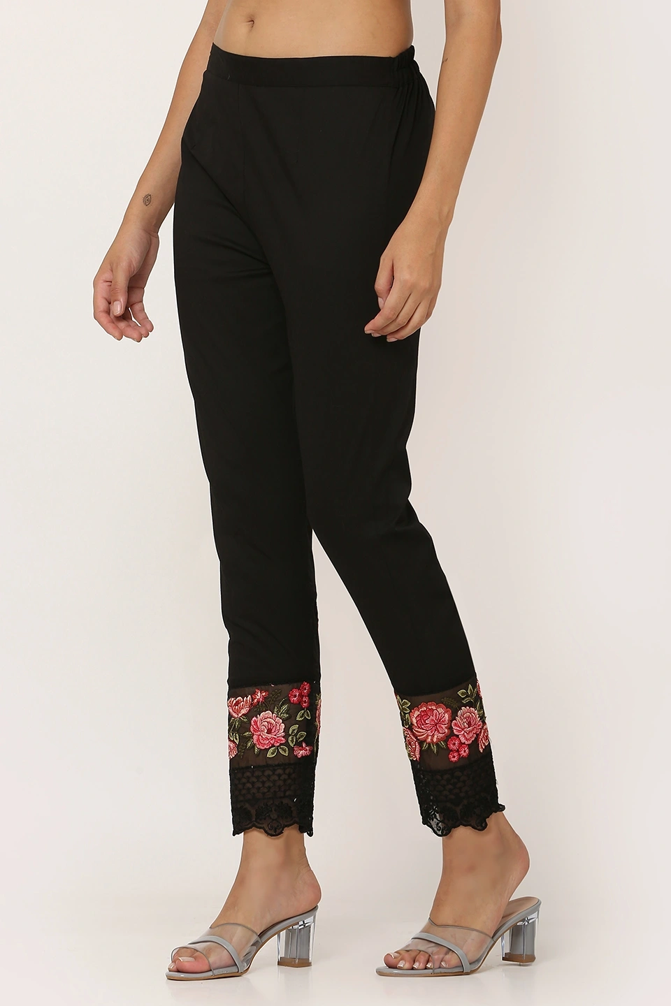 Rose Tissue Pant-Black-38 (3XL)-1