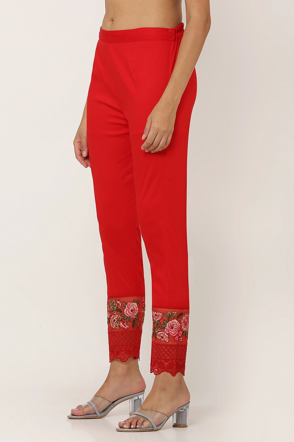 Rose Tissue Pant-Red-38 (3XL)-2