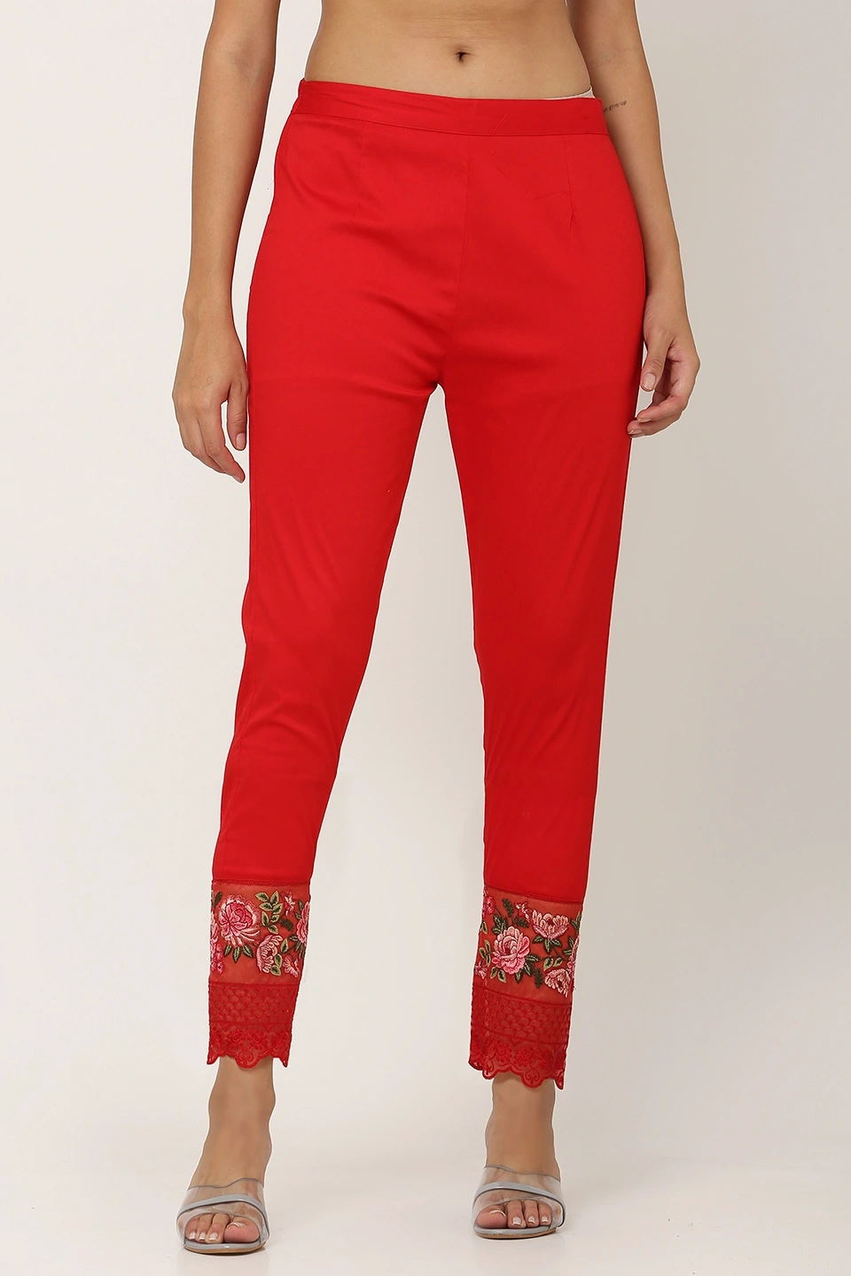 Rose Tissue Pant-Red-38 (3XL)-3