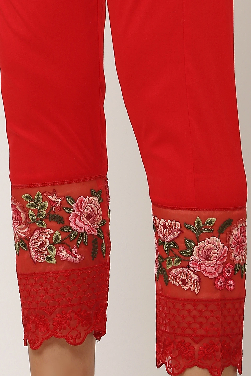 Rose Tissue Pant-Red-38 (3XL)-4