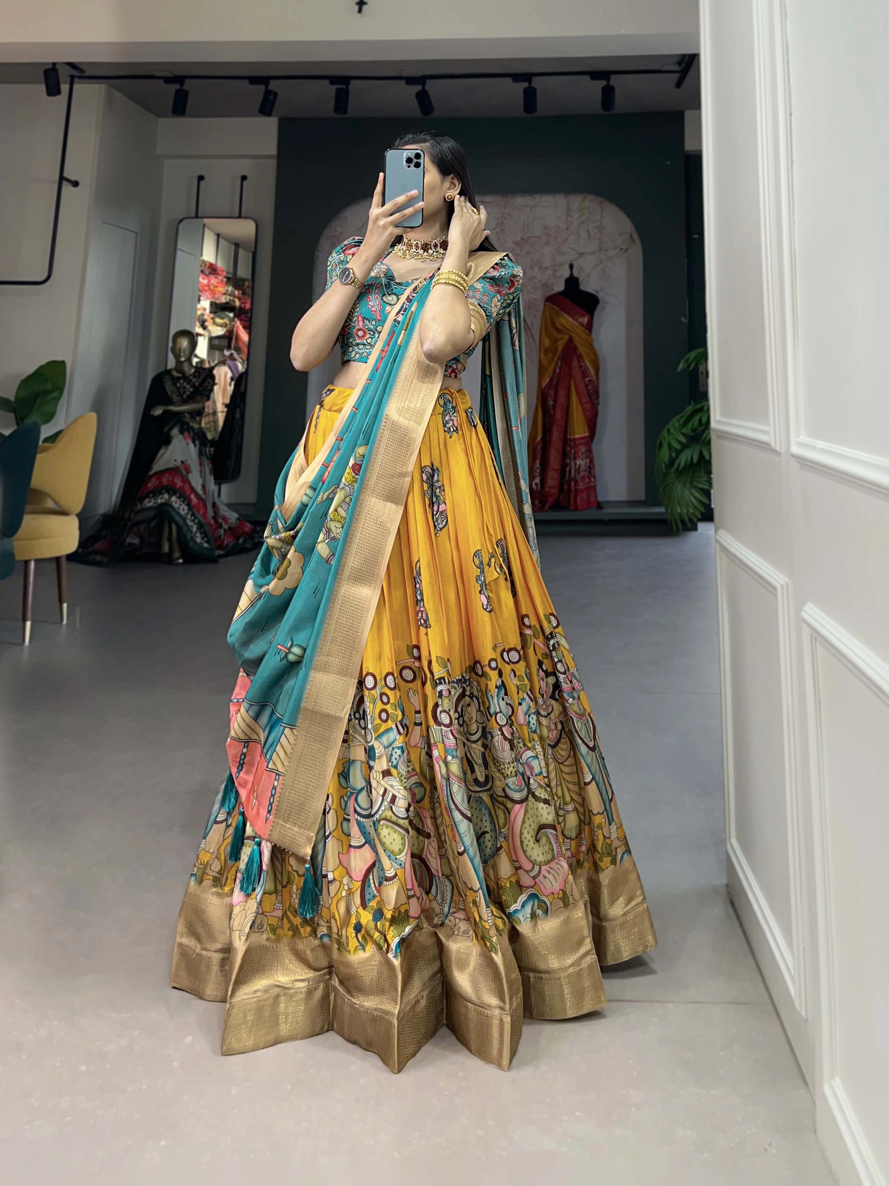 Lahanga Choli-Yellow-4