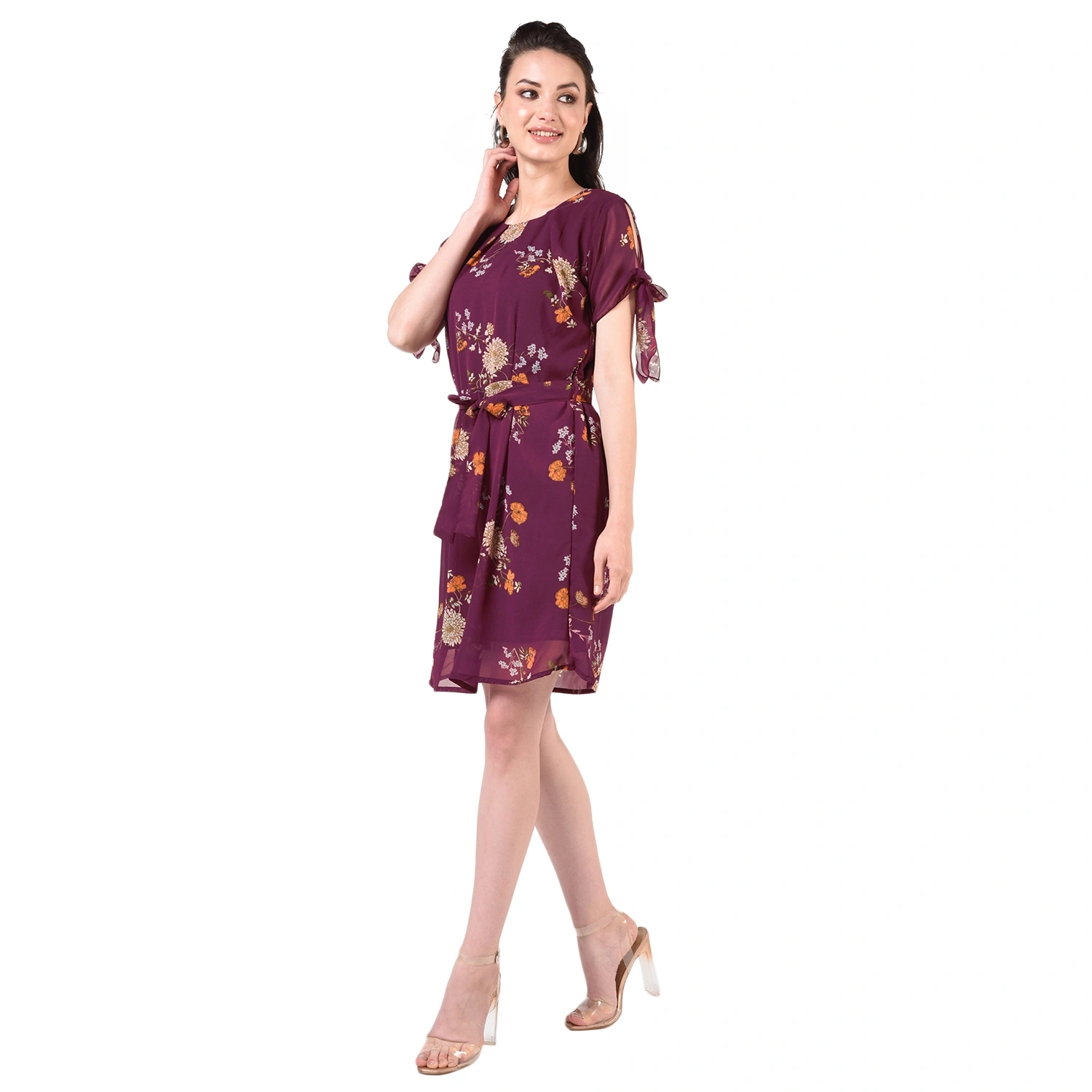 Knotted Dress-Wine-30-32 (XL)-1