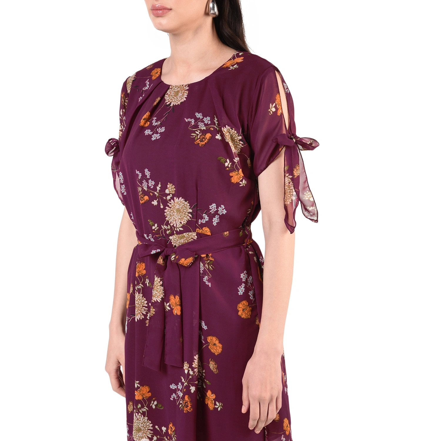 Knotted Dress-Wine-30-32 (XL)-2