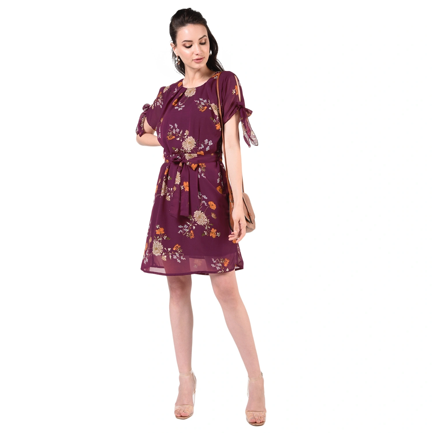 Knotted Dress-Wine-30-32 (XL)-4