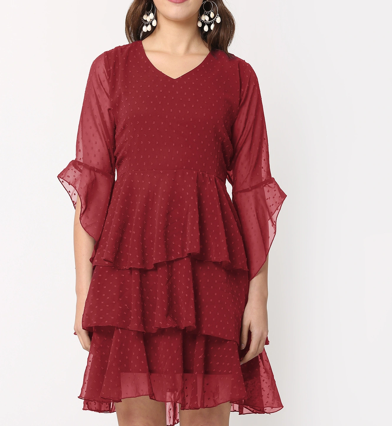 Swiss Dress-Maroon-30-32 (XL)-4