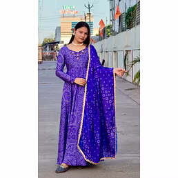 Royal Bandhani Gown (Full Stitch)