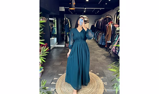 Side Slit Long Dress (Full-stitch)