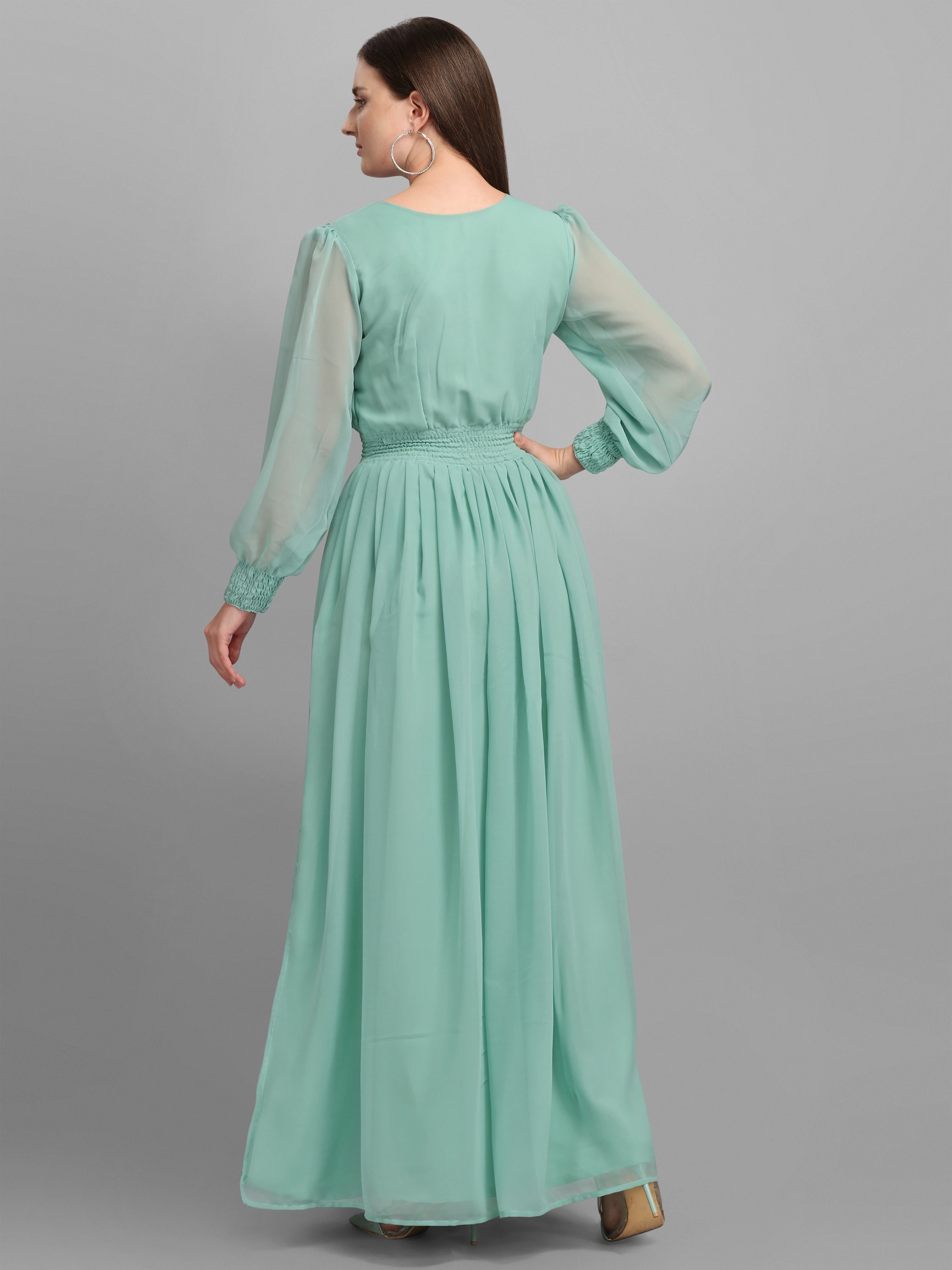 Side Slit Long Dress (Full-stitch)-3