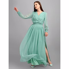 Side Slit Long Dress (Full-stitch)