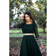 Hunter Green Gown  (Full Stitch)