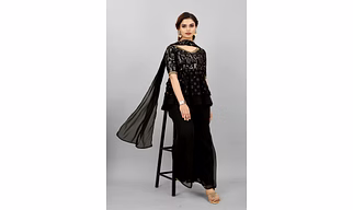 Black Farari  Sharara Set