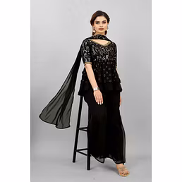 Black Farari  Sharara Set