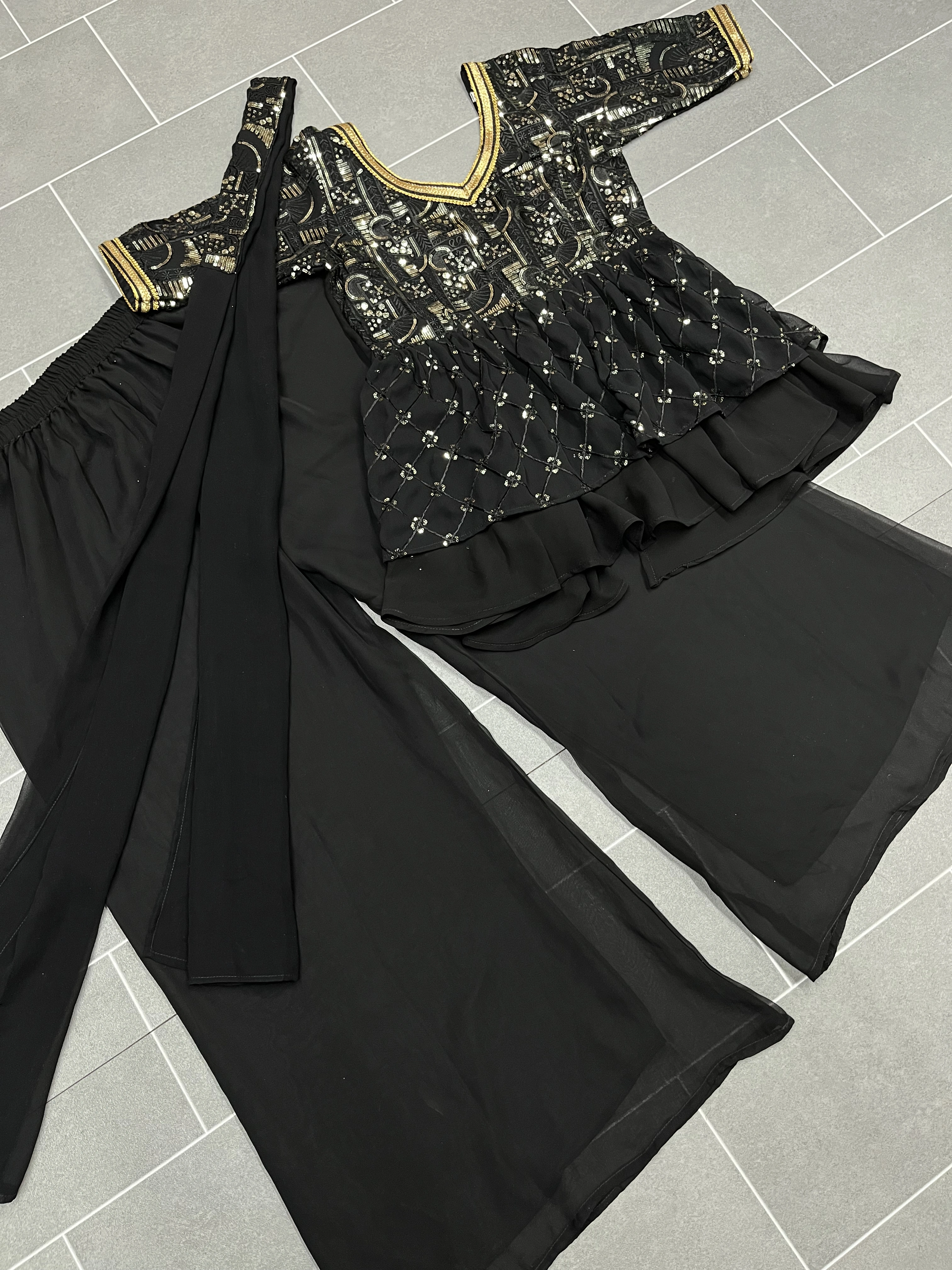 Black Farari  Sharara Set-1