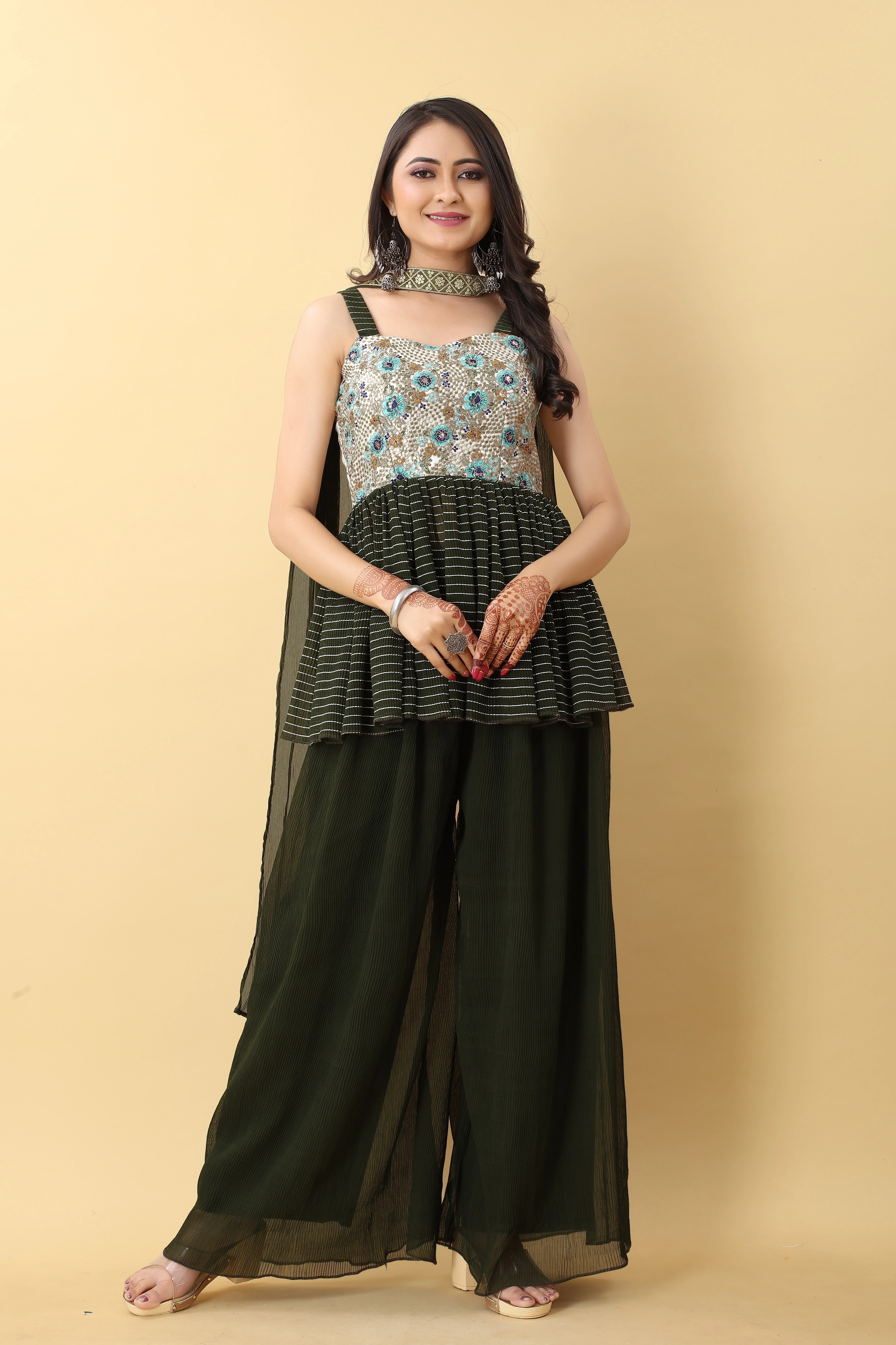 Marvel Mehendi Sharara Top-Ok193