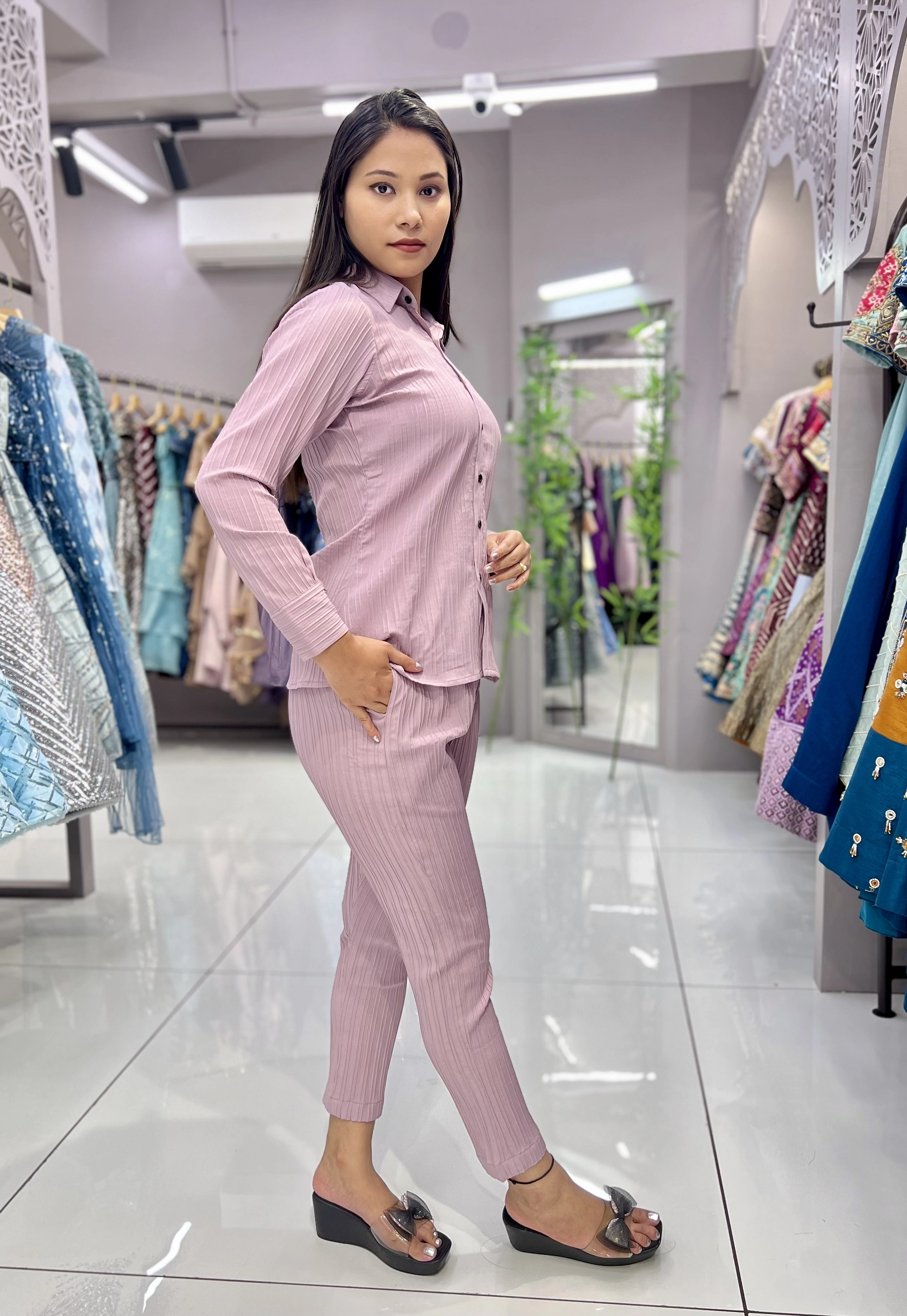 Designer Ladies Shirt  Pant(Full Stitch)-2