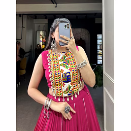 Festive Fashion at Its Best: Rayon Lehenga and Gamthi Work Blouse for Navratri