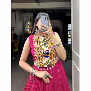 Festive Fashion at Its Best: Rayon Lehenga and Gamthi Work Blouse for Navratri