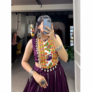 Festive Fashion at Its Best: Rayon Lehenga and Gamthi Work Blouse for Navratri