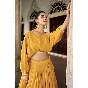 Flaunt Your Flair with Georgette Co-ord Set, Embroidered to Perfection, a Captivating Confluence of Tradition and Trend!