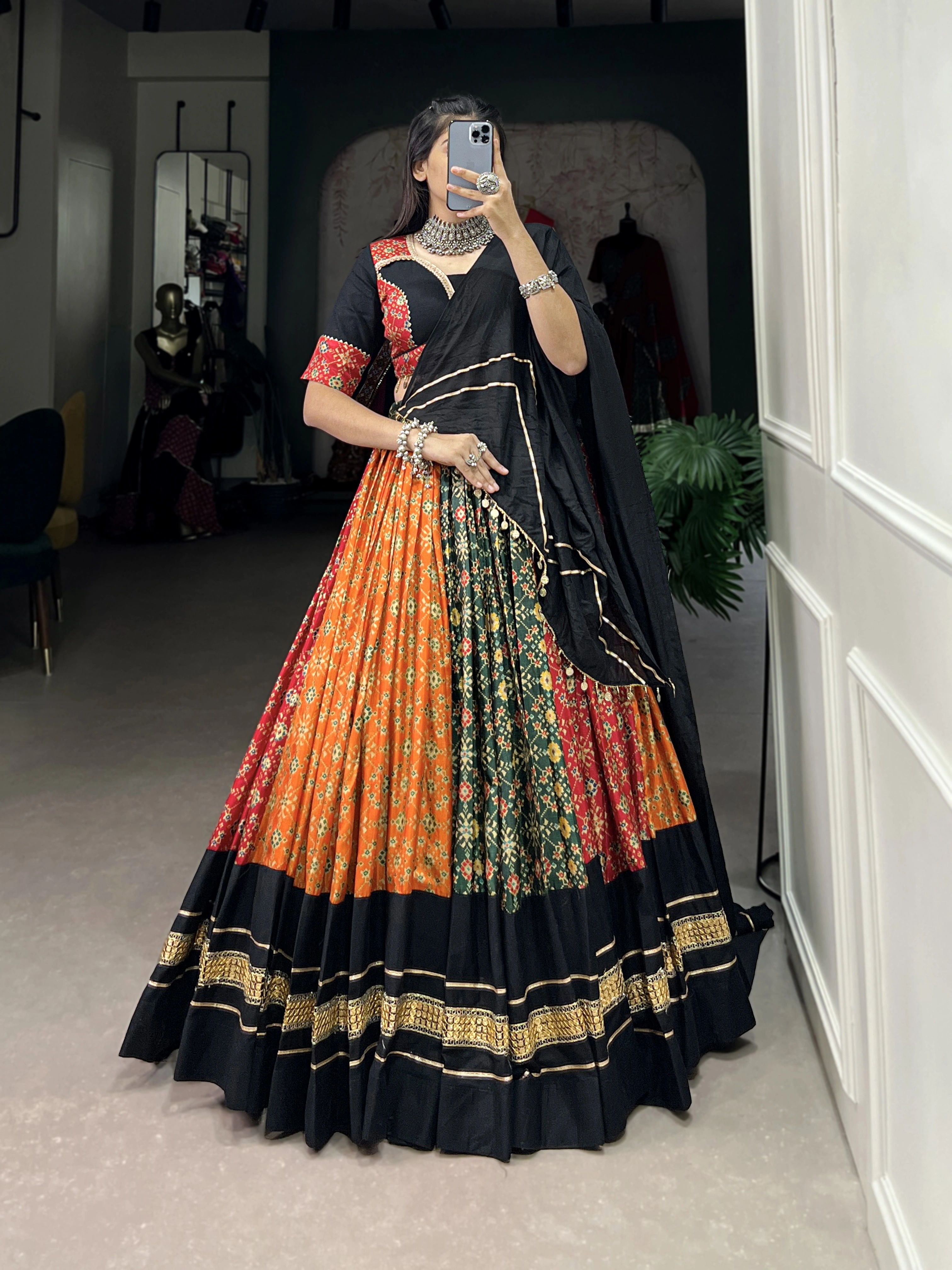 Multicolor Paithani lehenga choli-Multicolor-4