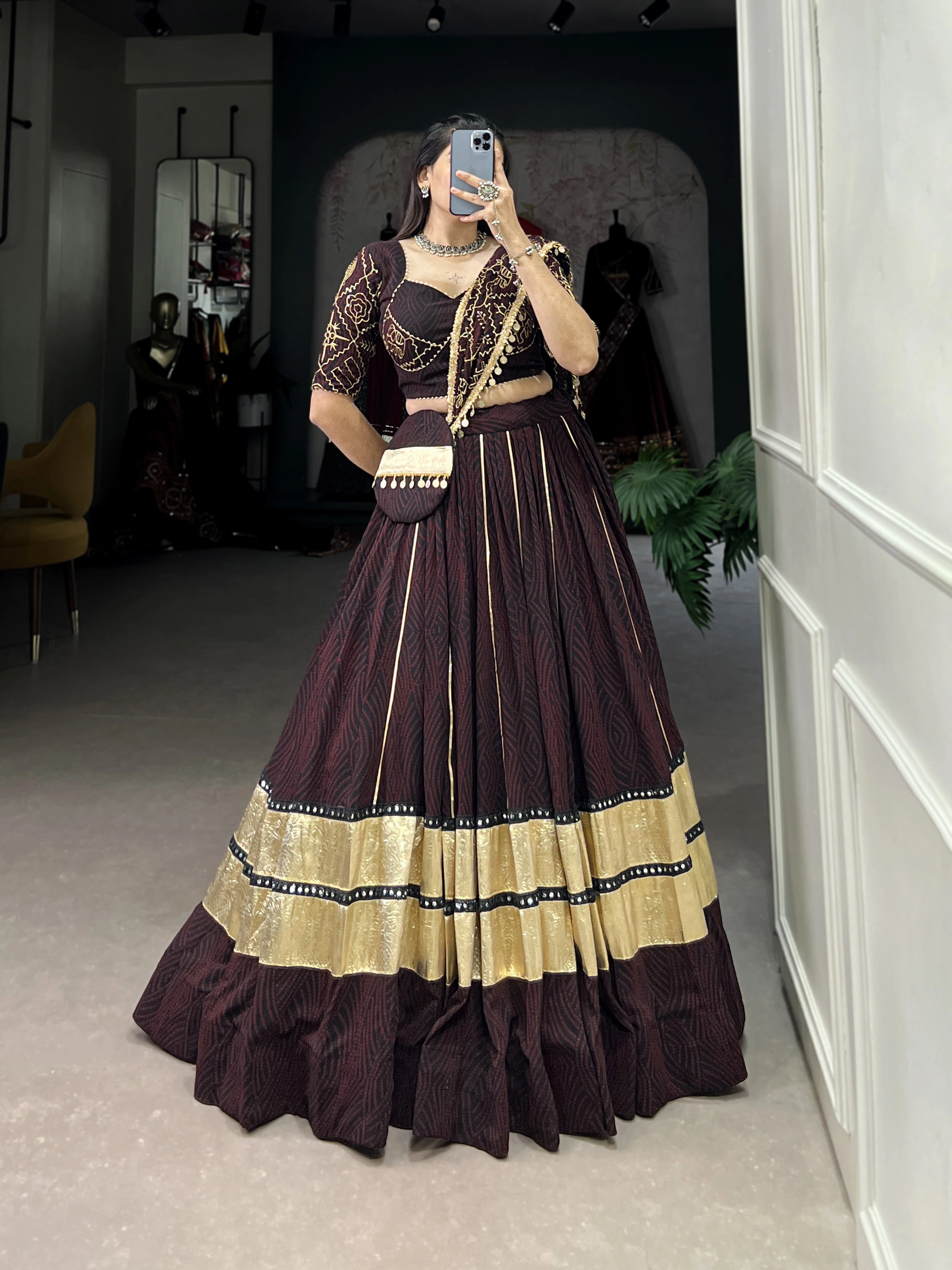 Bandhej Print Paithani lehenga choli-NNK127