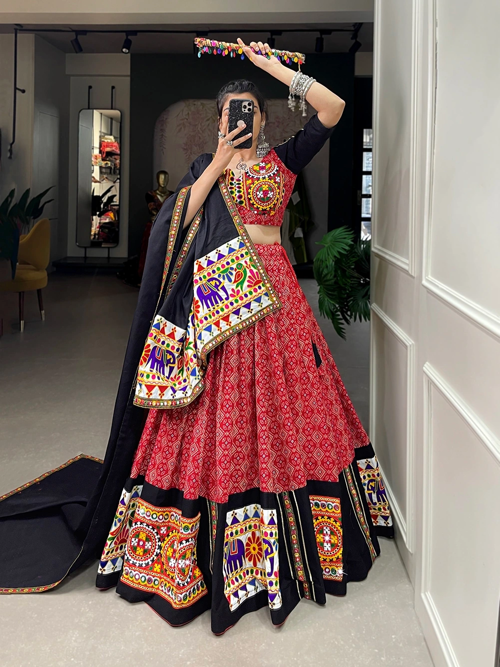 Red Paithani lehenga choli-NNK131