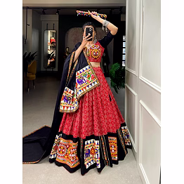 okcloth red paithani lehenga choli nnk131