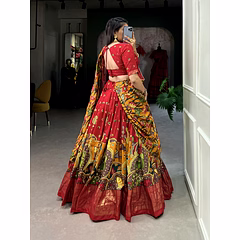 Tussar Silk Kalamkari Print Lehenga Choli