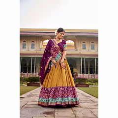 Tussar Silk Printed lehenga choli